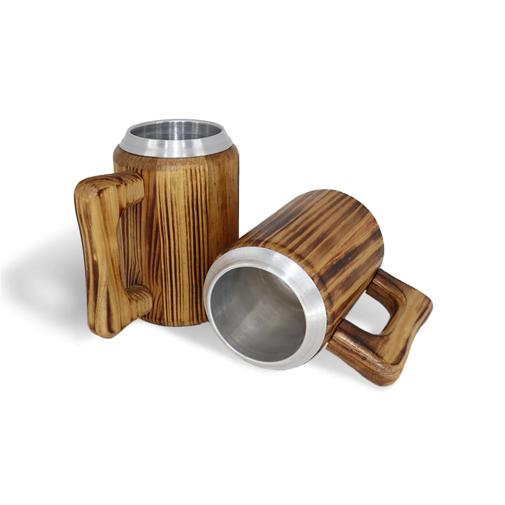 Produto - Caneca chopp em madeira e alumínio mod. MA-007